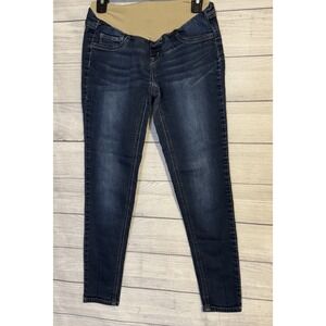 Indigo Blue Maternity Jeans Women's S Stretch Belly Panel Dark Wash